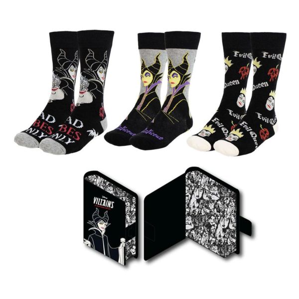 Ursula, Maleficent & Evil Queen Grimhilde Villains Disney 3 Pack Socks Size 36-43