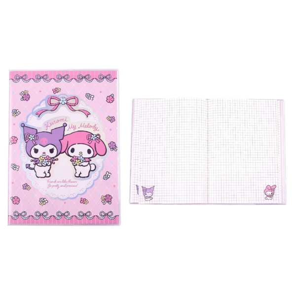 Kuromi & My Melody Pastel Flower A5 Notebook Sanrio