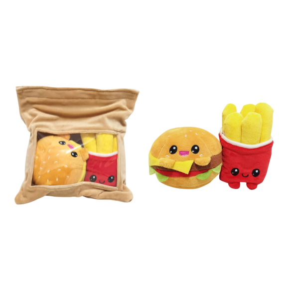 Burger & Fries in Take Away Bag Plush Yummis Together 21 cm