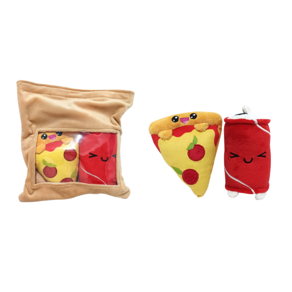 Pizza & Cola in Take Away Bag Plush Yummis Together 21 cm  