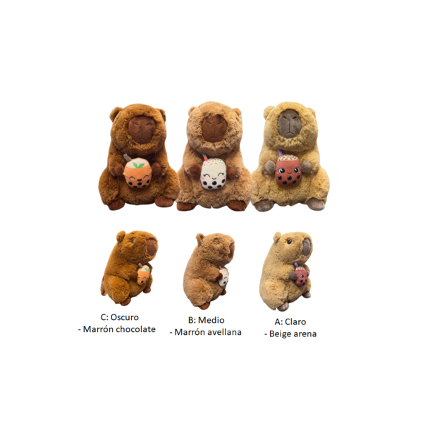 Peluche Capibara con Bubble Tea 32 cm