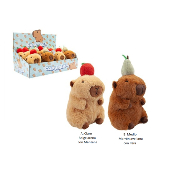 Peluche Capibara con Fruta 14 cm