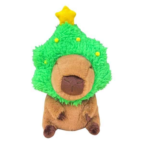 Christmas Tree Hat Capybara Plush Joy Toy 32 cm