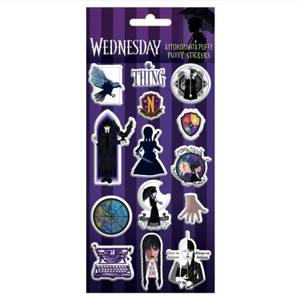 Wednesday Addams Stickers Puffy Set