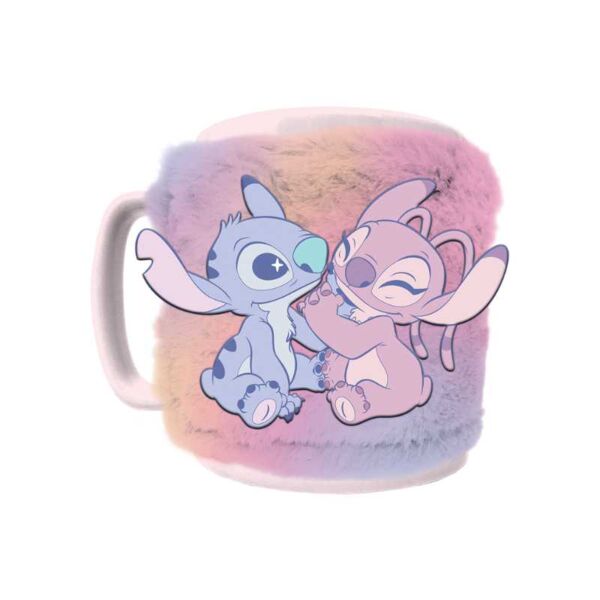 Taza Peluda Stitch y Angel Lilo & Stitch Disney 400 ml  