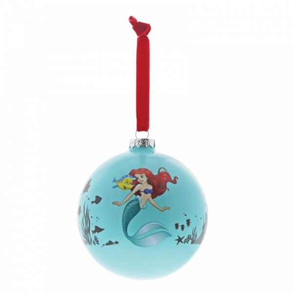 Ariel & Flounder Blue Christmas Ball Ornament The Little Mermaid Disney 