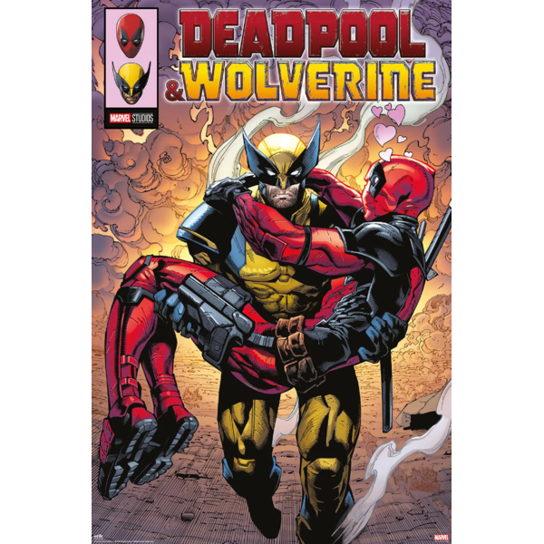 Heroic Love Poster Deadpool & Wolverine Marvel Comics 91,5 x 61 cms