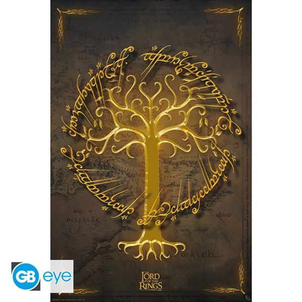 Poster Árbol Blanco Foil El Señor De Los Anillos 91,5 x 61 cms