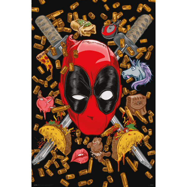 Bullets & Chimichangas Poster Deadpool Marvel Comics 91,5 x 61 cms