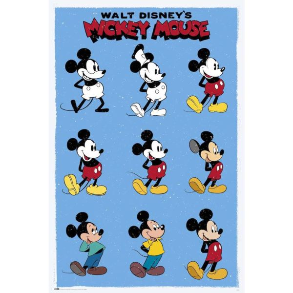 Poster Mickey Mouse Evolucion Disney 91,5 x 61 cms