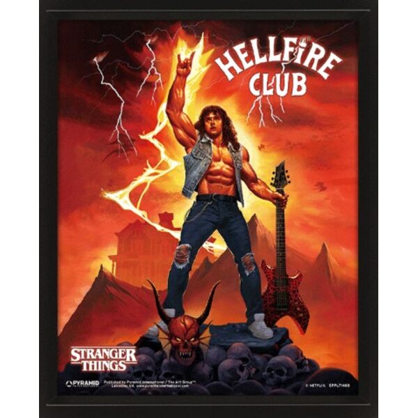 Póster Enmarcado 3D Hellfire Club Stranger Things 23 x 28 cm