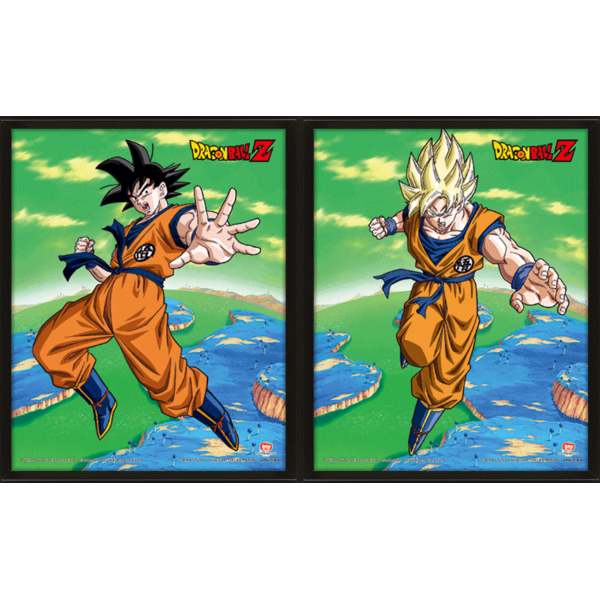 Son Goku SSJ Transformation Framed 3D Poster Dragon Ball Z 23 x 28 cm