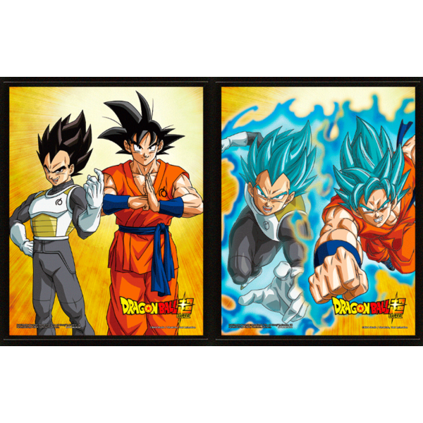 Son Goku & Vegeta SSJSS Framed 3D Poster Dragon Ball Super 23 x 28 cm