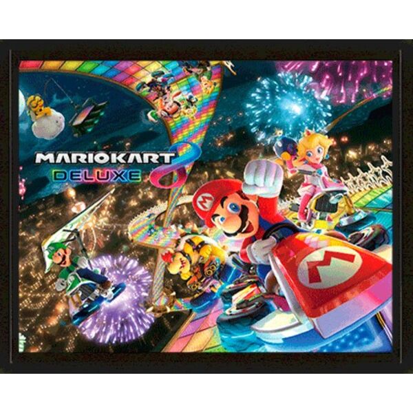 Póster Enmarcado 3D Super Mario Kart 8 Deluxe Nintendo 23 x 28 cm
