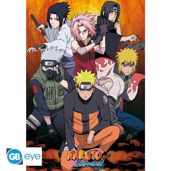 Poster Naruto Shippuden e aliados 61x91,5 cm