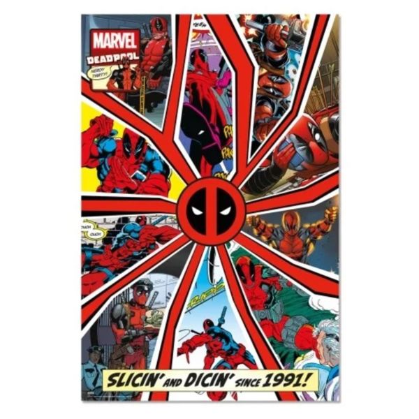 Póster Portadas 30 Años Deadpool Marvel Cómics 91,5 x 61 cms