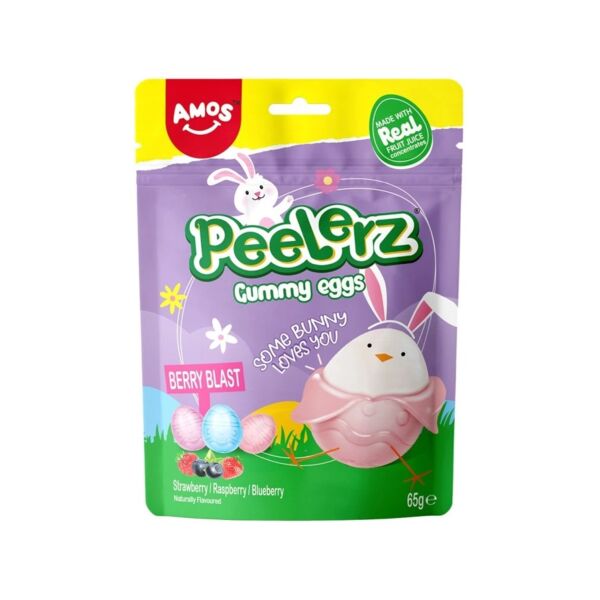 Red Fruit Peelable Jelly Eggs AMOS 65 g