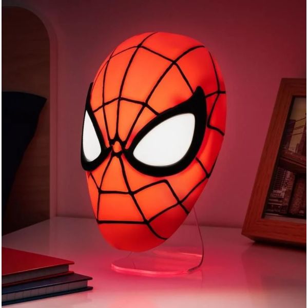 Lampara 3D Máscara Spiderman Marvel Cómics
