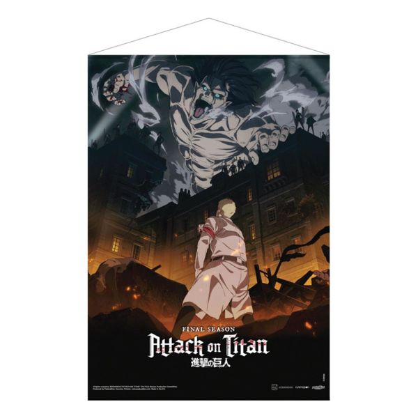 Final Season Part 1 Fabric Poster Attack on Titan 50 x 70 cms