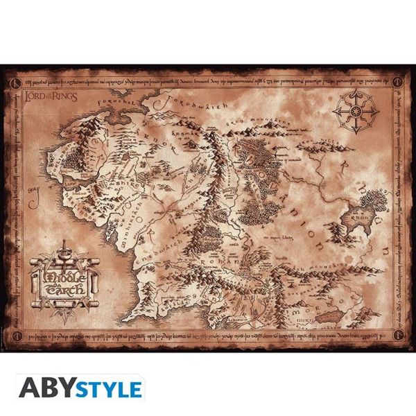 Middle Earth Map Poster The Lord Of The Rings 91,5 x 61 cms