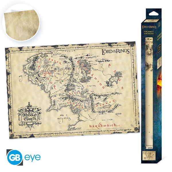 Middle Earth Map Parchment Poster The Lord of the Rings 66 x 46 cms