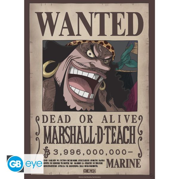 Blackbeard Marshall D. Teach Wano Wanted Poster One Piece 52 x 38 cms