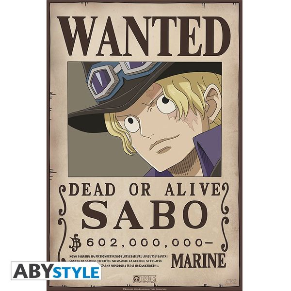 Wanted Sabo Poster One Piece 52 x 35 cms