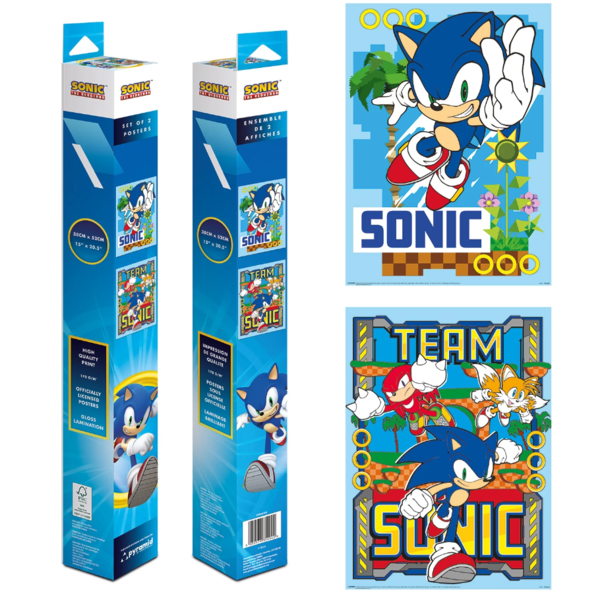 Set 2 Pósteres Sonic the Hedgehog 52 x 38 cms