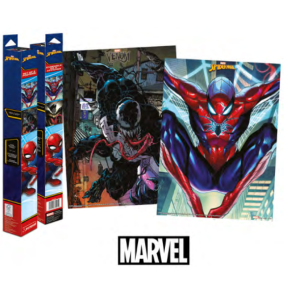 Set 2 Pósteres Spiderman y Venom Marvel Cómics 52 x 38 cms