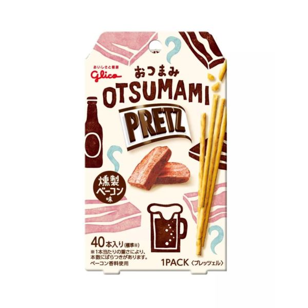 Snack Palitos Pretzel Sabor Bacon Ahumado Otsumami Glico 55 g