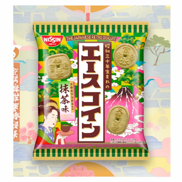 Galletas Ace Coin Sabor a Matcha Nissin 75g