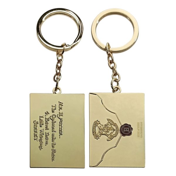 Golden Hogwarts Letter Keychain Harry Potter