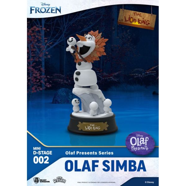 Frozen Mini Diorama Stage PVC Statue Olaf Presents Olaf Simba 12 cm