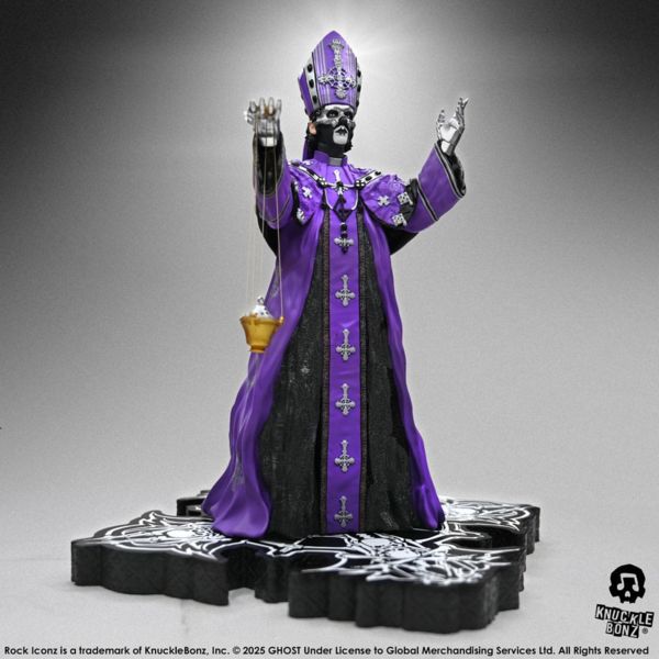 Ghost Estatua Rock Iconz Papa V Perpetua Purple Robes 22 cm