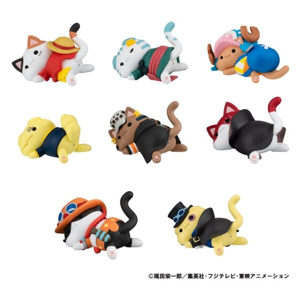 One Piece Mega Cat Project Figuras Egghead NyanPieceNyan! Stickie! 3 cm Surtido (8)
