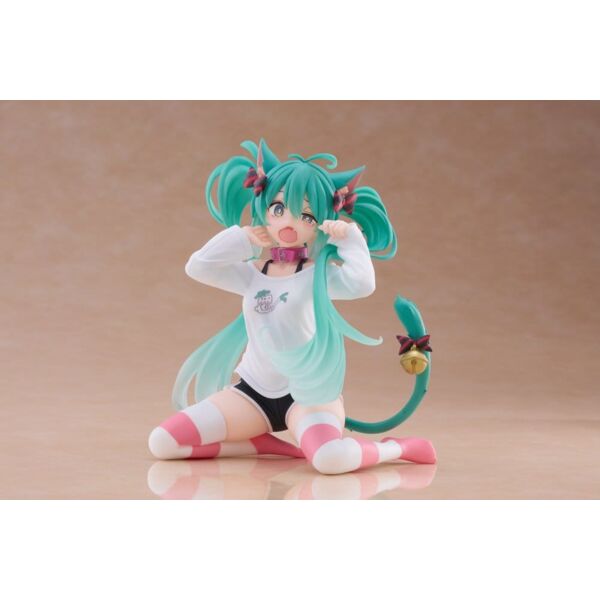 Hatsune Miku Estatua PVC Desktop Cute Figure Hatsune Miku Cat Ear T-Shirt Ver. 13 cm        