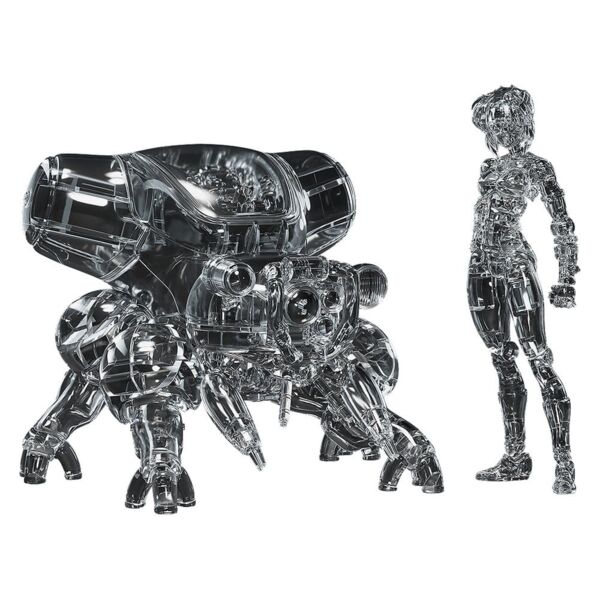 Ghost in the Shell Maqueta Plastic Model Kit PLAMAX minimum factory Motoko Kusanagi con Fuchikoma: Thermoptic Camouflage Ver. 8 cm