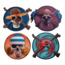 Set 4 Posavasos Jolly Roger Monkey D. Luffy Nami Buggy y Arlong One Piece Live Action