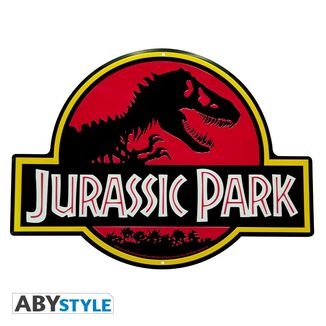 Placa Metalica Jurassic Park Logo