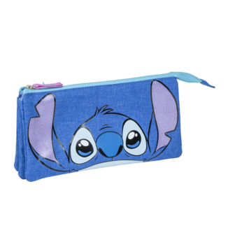 Cute Stitch Triple Pencil Case Lilo & Stitch Disney 
