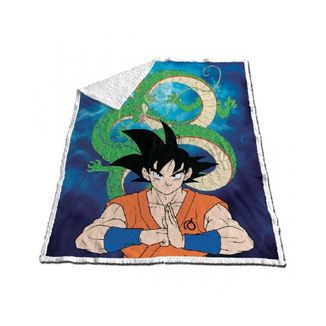Manta Coral Sherpa Dragon Shenron y Son Goku Dragon Ball Super 120 x 150 cms