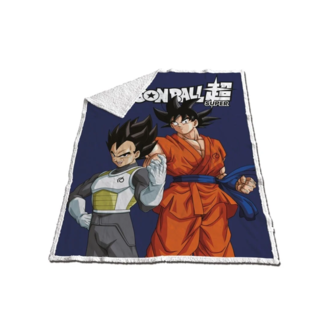 Manta Polar Sherpa Son Goku & Vegeta Dragon Ball Super 120 x 150 cms