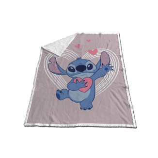 Stitch Heart Sherpa Blanket Lilo & Stitch Disney 130 x 170 cms