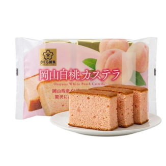 Okayama White Peach Castella Cake SakuraSeika 120 g