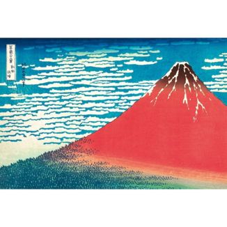 Fuji Red South Wind Clear Sky Poster Hokusai 91,5 x 61 cms