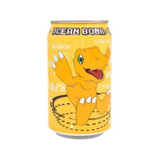Refresco Digimon Agumon Ocean Bomb Sparkling Water sabor banana