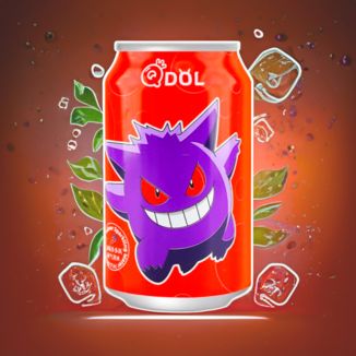 Pokemon QDol Gengar Strawberry Flavor Soft Drink 330ml