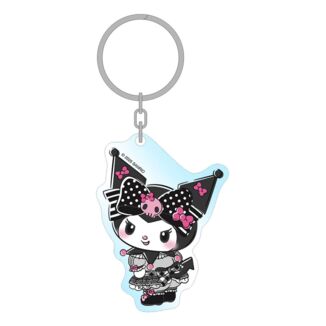 Kuromi Pink Black Party Keychain Sanrio