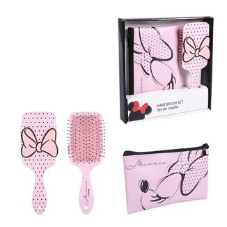 Minnie Mouse Travel Toiletry Bag & Hair Brush Beauty Set Disney 