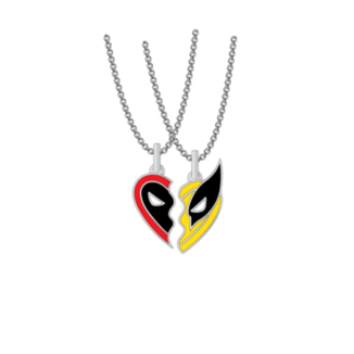 BFF Heart Necklace Set Deadpool & Wolverine Marvel Comics 